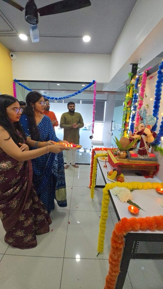 Team celebrating Ganesh Chaturthi at Cloudmate