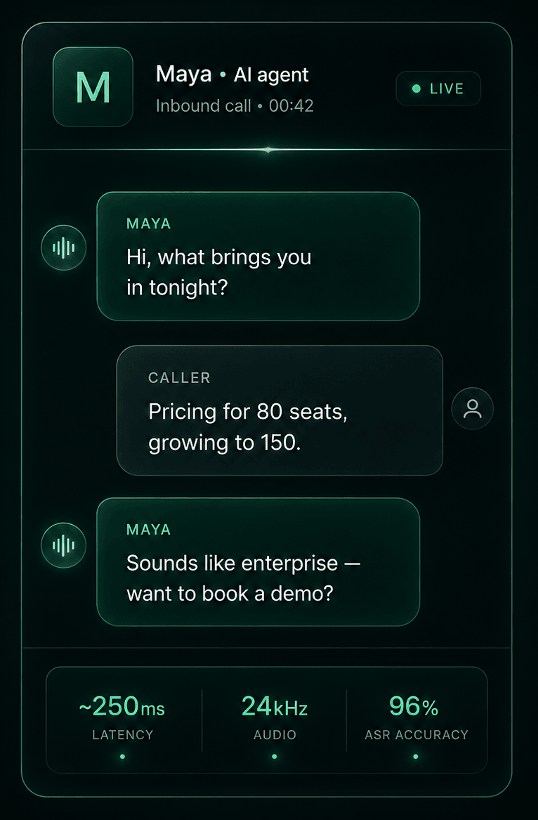AI Voice Agent in action
