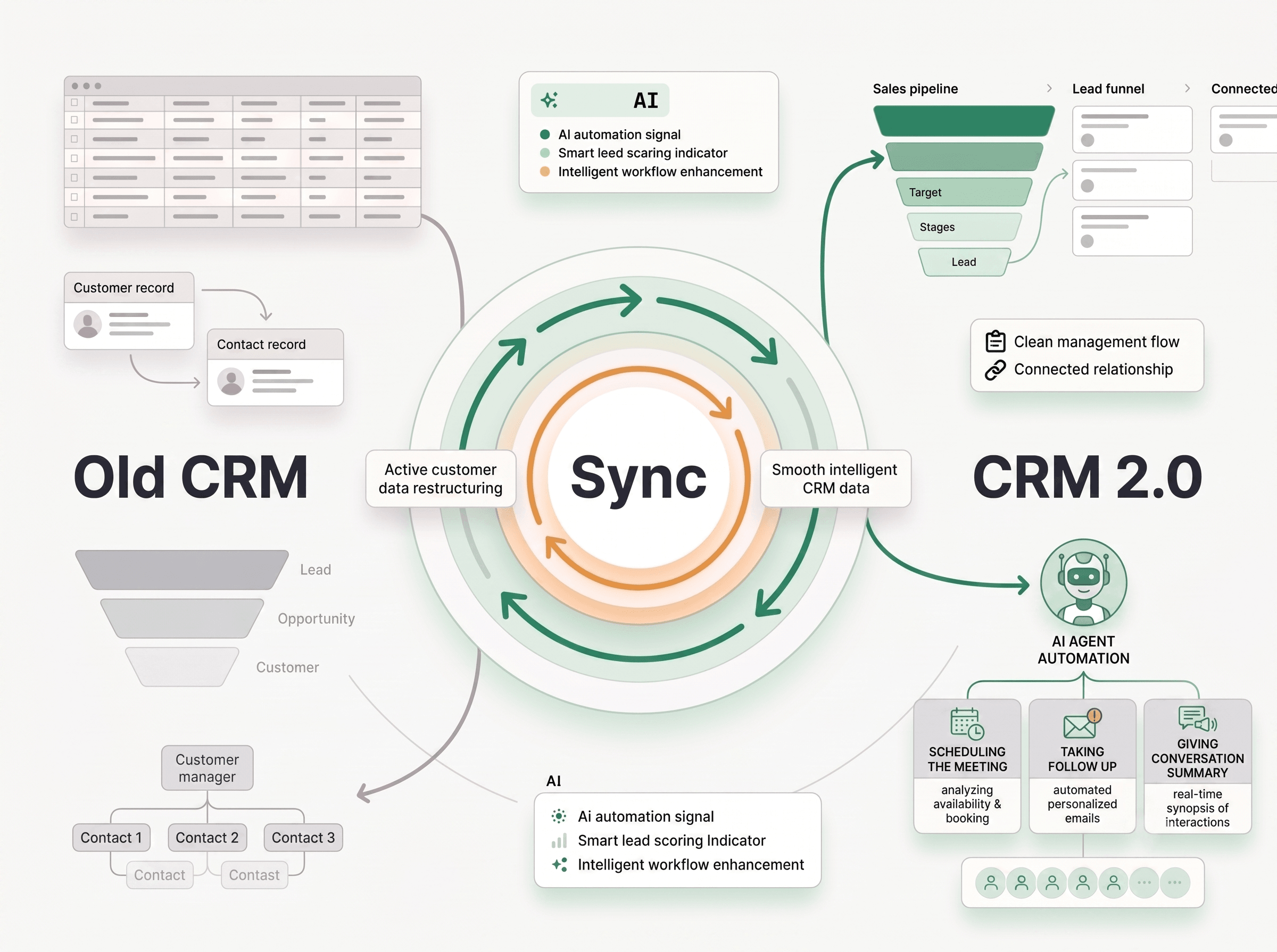 Legacy CRM synced and modernized into an AI-powered CRM 2.0